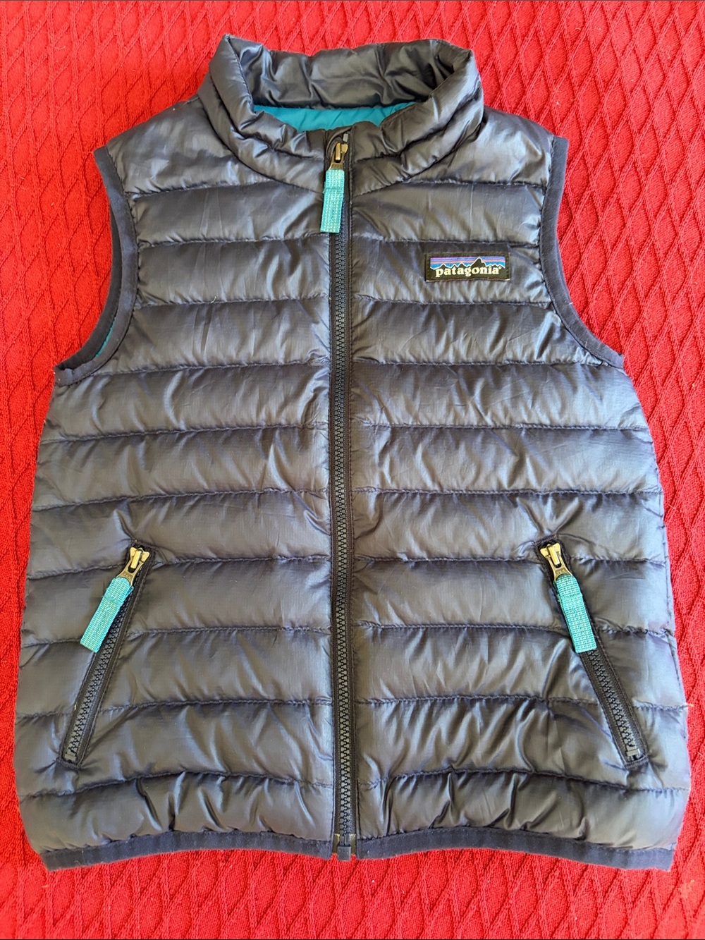 Patagonia Kids Down Sweater Vest Gray Blue Puffer